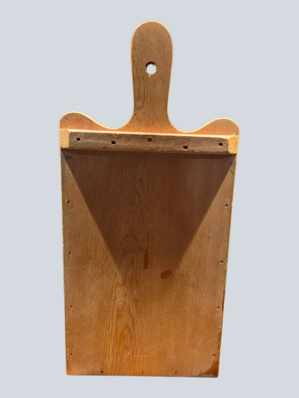 Vintage Wooden Wall Hanging Cheese Grater with Drawer and Glass Knob